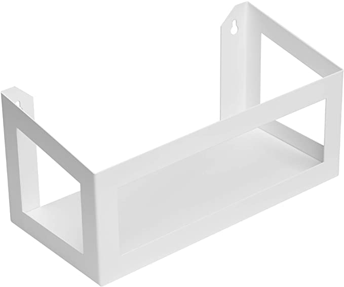 HUDSON HI-FI: WALL MOUNT VINYL RECORD STORAGE 25-ALBUM WHITE DISPLAY HOLDER