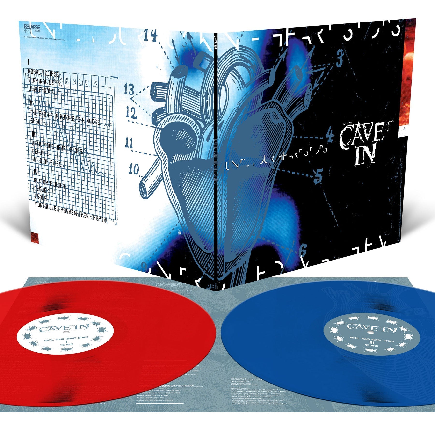 CAVE IN 'UNTIL YOUR HEART STOPS' 2LP - BLOOD RED/SEA BLUE