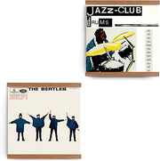 HUDSON HI-FI: MODULAR VINYL RECORD WALL MOUNT MAHOGANY DISPLAY SYSTEM - 2 PACK