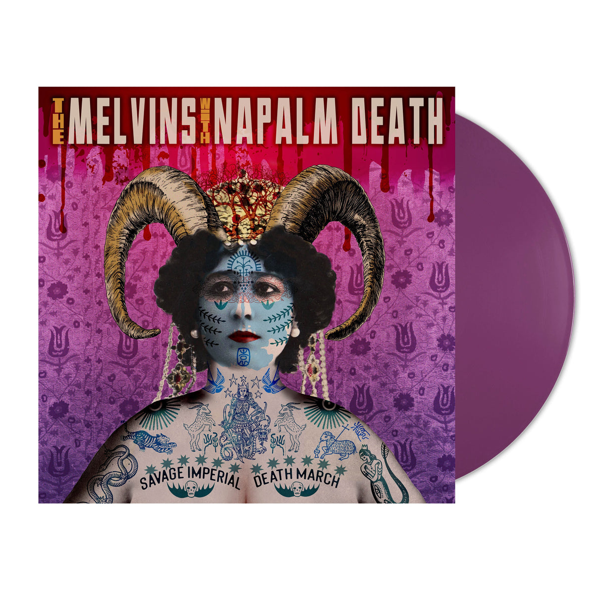 MELVINS & NAPALM DEATH 'SAVAGE IMPERIAL DEATH MARCH' LP - ORCHID