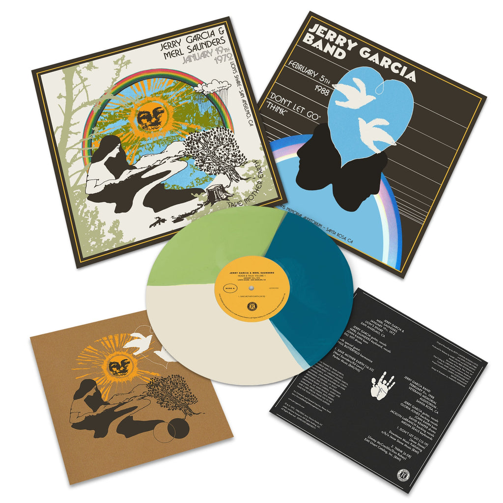 JERRY GARCIA & MERL SAUNDERS / JGB ‘HEADS & TAILS VOLUME 1’ LP - LTD. 600 - BLUE/WHITE/GREEN