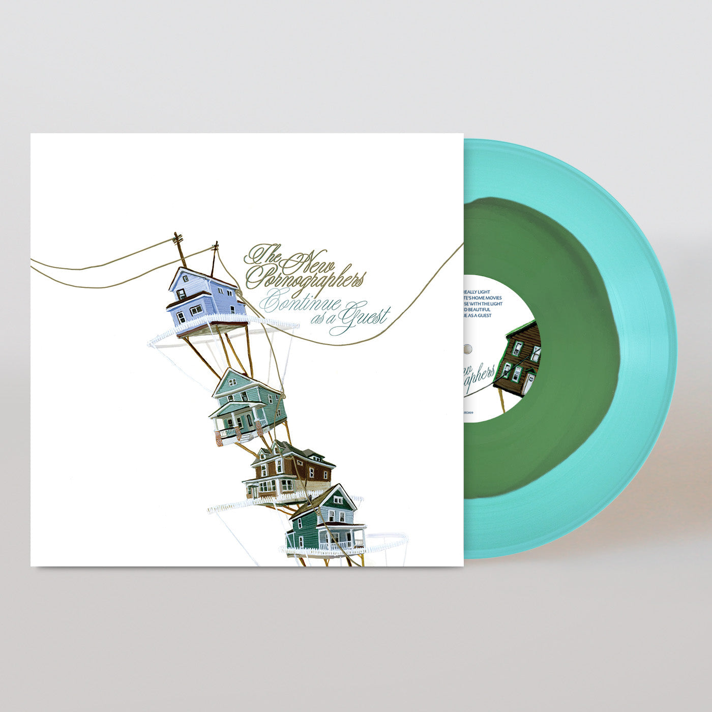 THE NEW PORNOGRAPHERS 'CONTINUE AS A GUEST' LP - OPAQUE GREEN/TRANSLUCENT BLUE