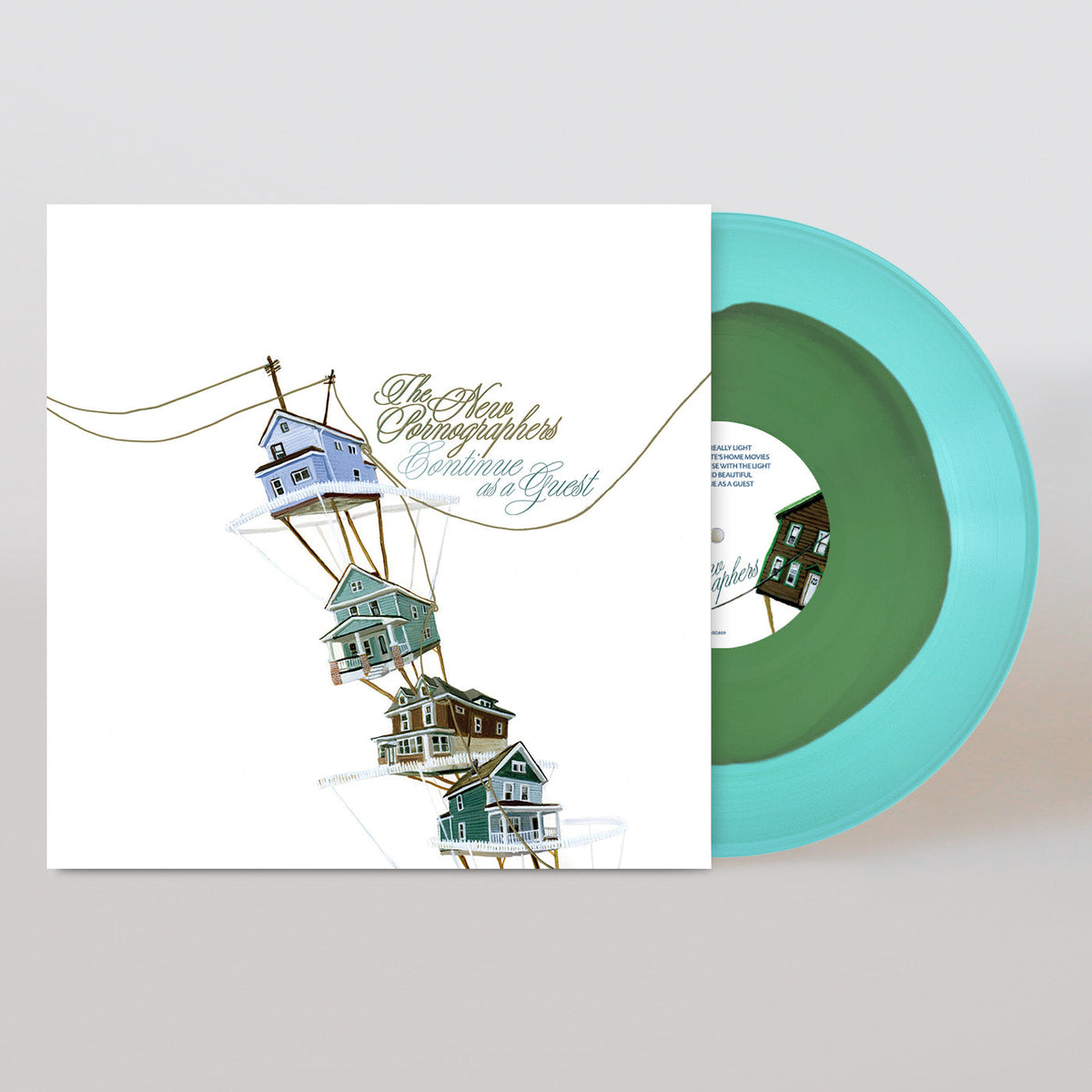 THE NEW PORNOGRAPHERS 'CONTINUE AS A GUEST' LP - OPAQUE GREEN/TRANSLUCENT BLUE