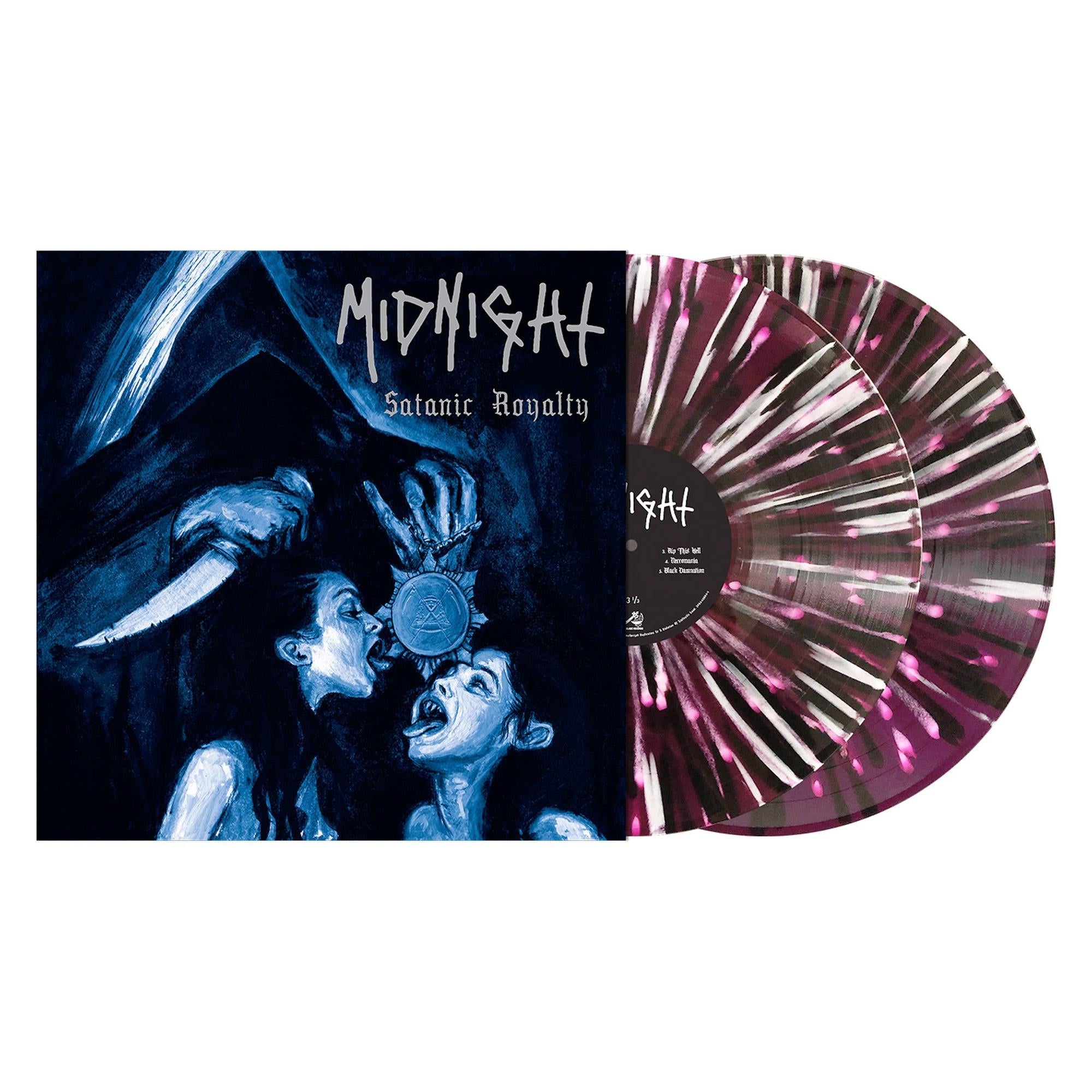 MIDNIGHT 'SATANIC ROYALTY' 2LP  TRANSPARENT DEEP PURPLE/BLACK/WHITE SPLATTER
