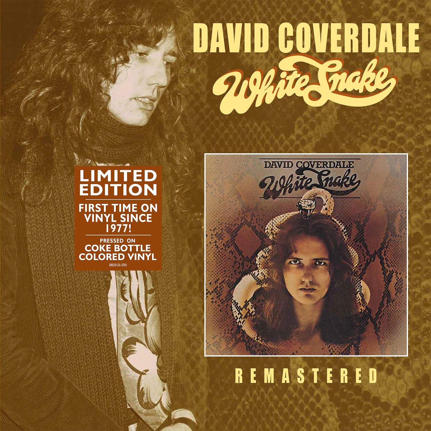 DAVID COVERDALE 'WHITE SNAKE' LP - COKE BOTTLE CLEAR