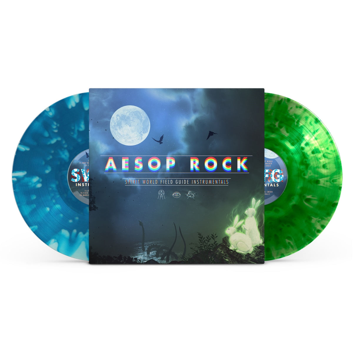AESOP ROCK 'SPIRIT WORLD FIELD GUIDE' INSTRUMENTAL VERSION 2LP - GREEN/BLUE