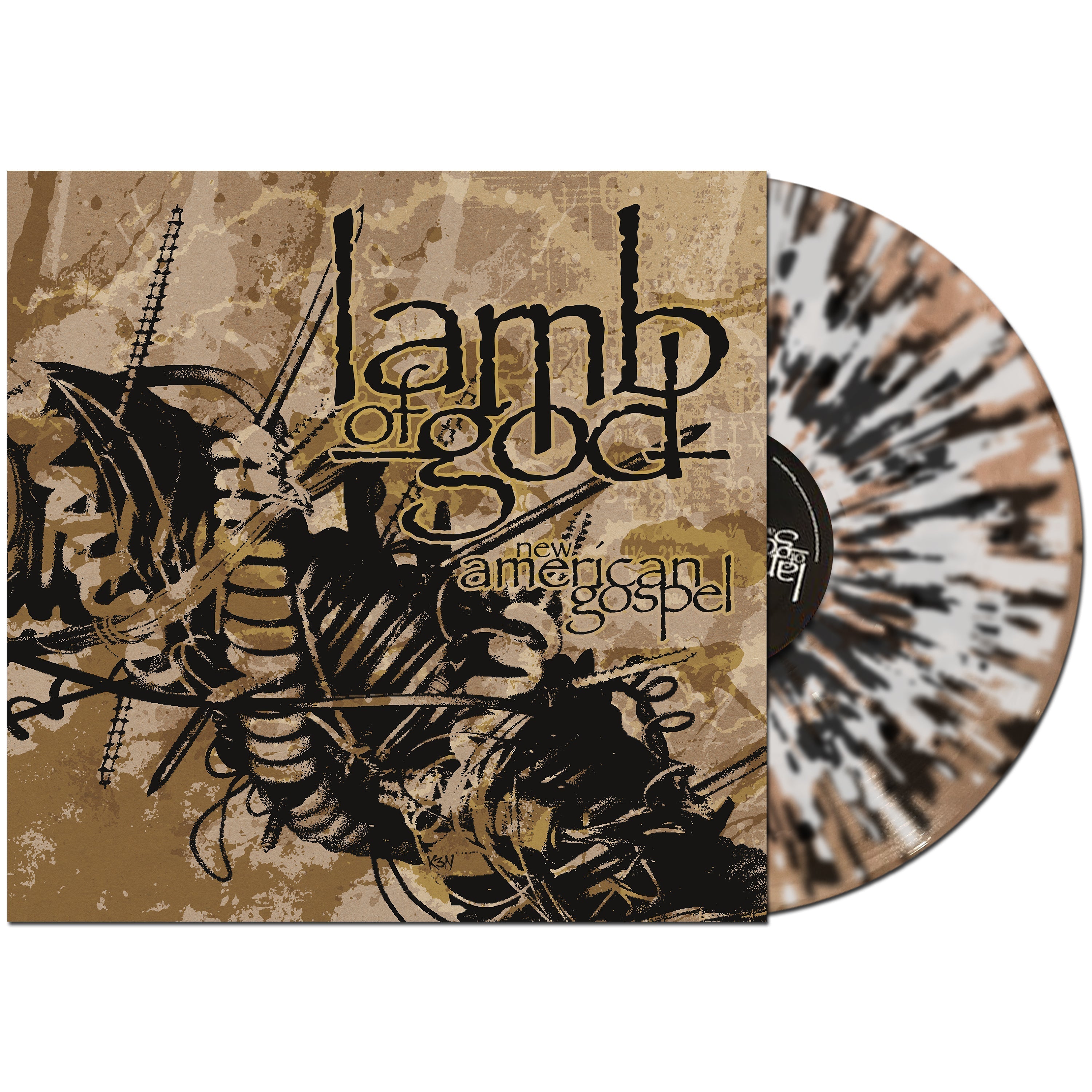 LAMB OF GOD 'NEW AMERICAN GOSPEL' LP (Clear Black w/ White & Gold Splatter Vinyl)