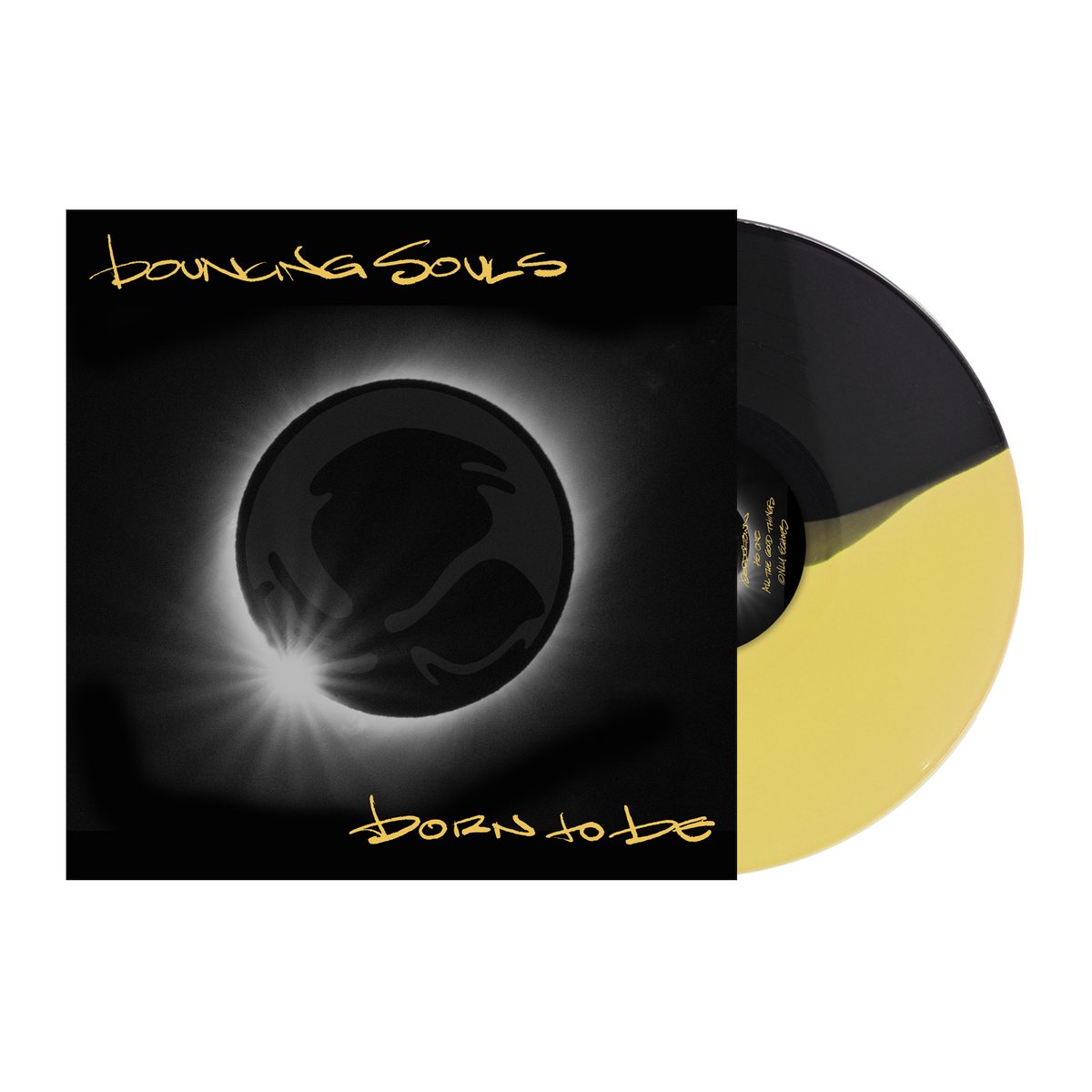 THE BOUNCING SOULS 'BORN TO BE' LP - EXCLUSIVE - LTD. 300 - HALF BLACK/HALF YELLOW