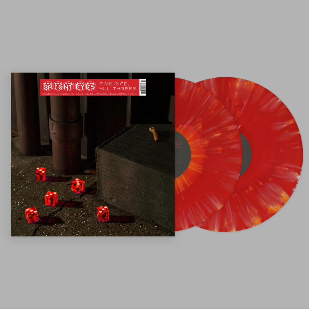 BRIGHT EYES 'FIVE DICE, ALL THREES' 2LP - RED/ORANGE