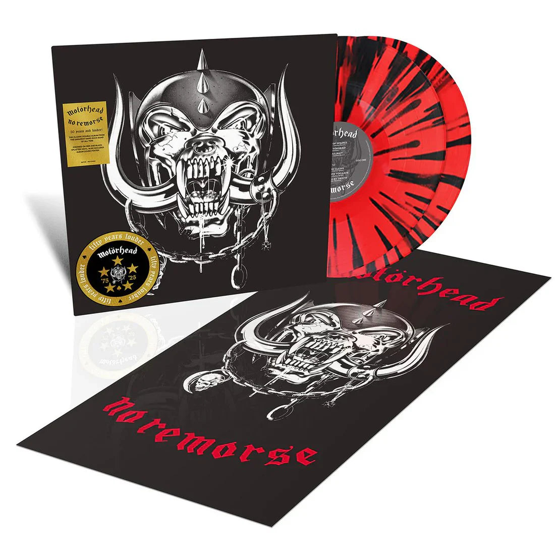 MOTORHEAD 'NO REMORSE' 50TH ANNIVERSARY EDITION 2LP - RED/BLACK SPLATTER