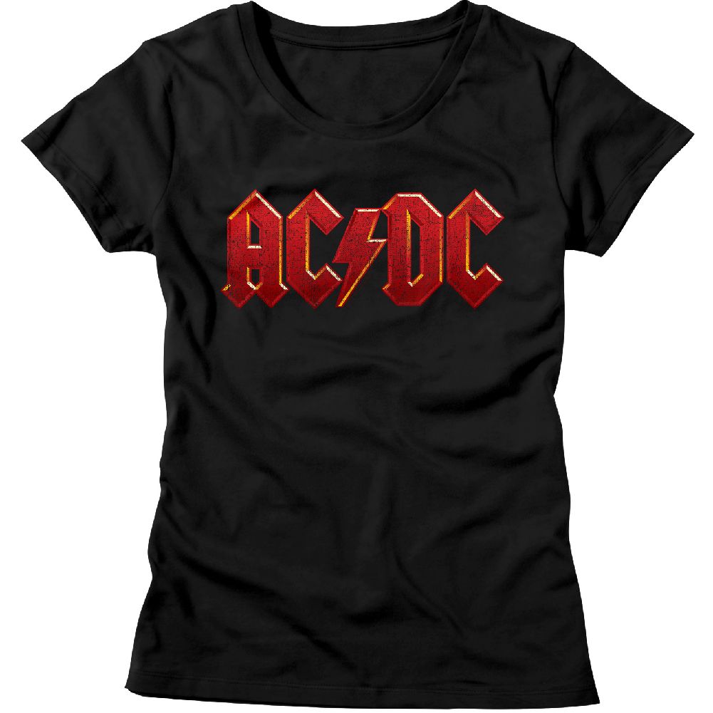 AC/DC - DISTRESSED RED LADIES SHIRT
