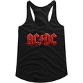 AC/DC - DISTRESSED RED LADIES SHIRT