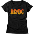 AC/DC - DISTRESSED ORANGE LADIES SHIRT