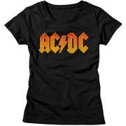 AC/DC - DISTRESSED ORANGE LADIES SHIRT