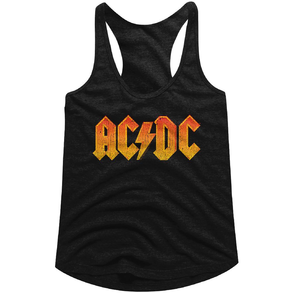 AC/DC - DISTRESSED ORANGE LADIES SHIRT