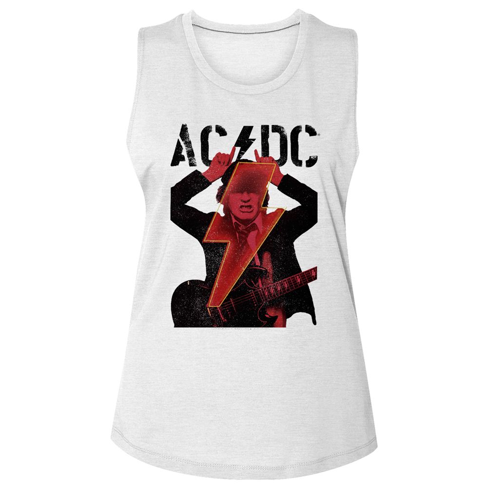 AC/DC - ANGUS HORNS AND BOLT LADIES SHIRT