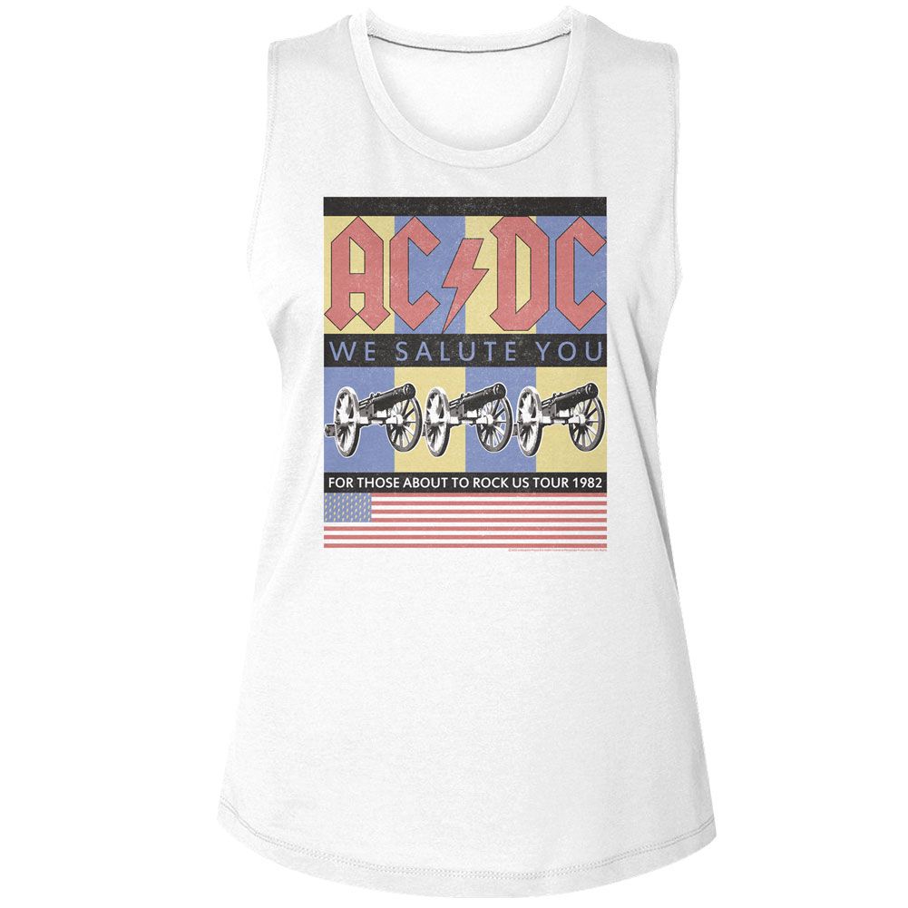 AC/DC - FLAG WE SALUTE YOU LADIES SHIRT