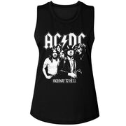 AC/DC - BW HIGHWAY PHOTO LADIES SHIRT