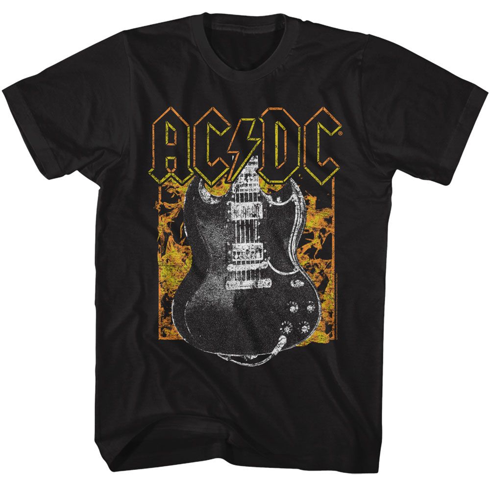 AC/DC - FIRE AND GUITAR SHIRT