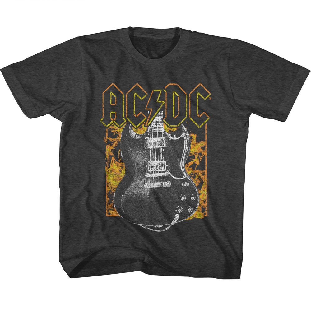 AC/DC - FIRE AND GUITAR YOUTH SHIRT