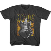 AC/DC - FIRE AND GUITAR YOUTH SHIRT