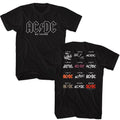 AC/DC - 50 YEARS LOGOS FRONT BACK SHIRT