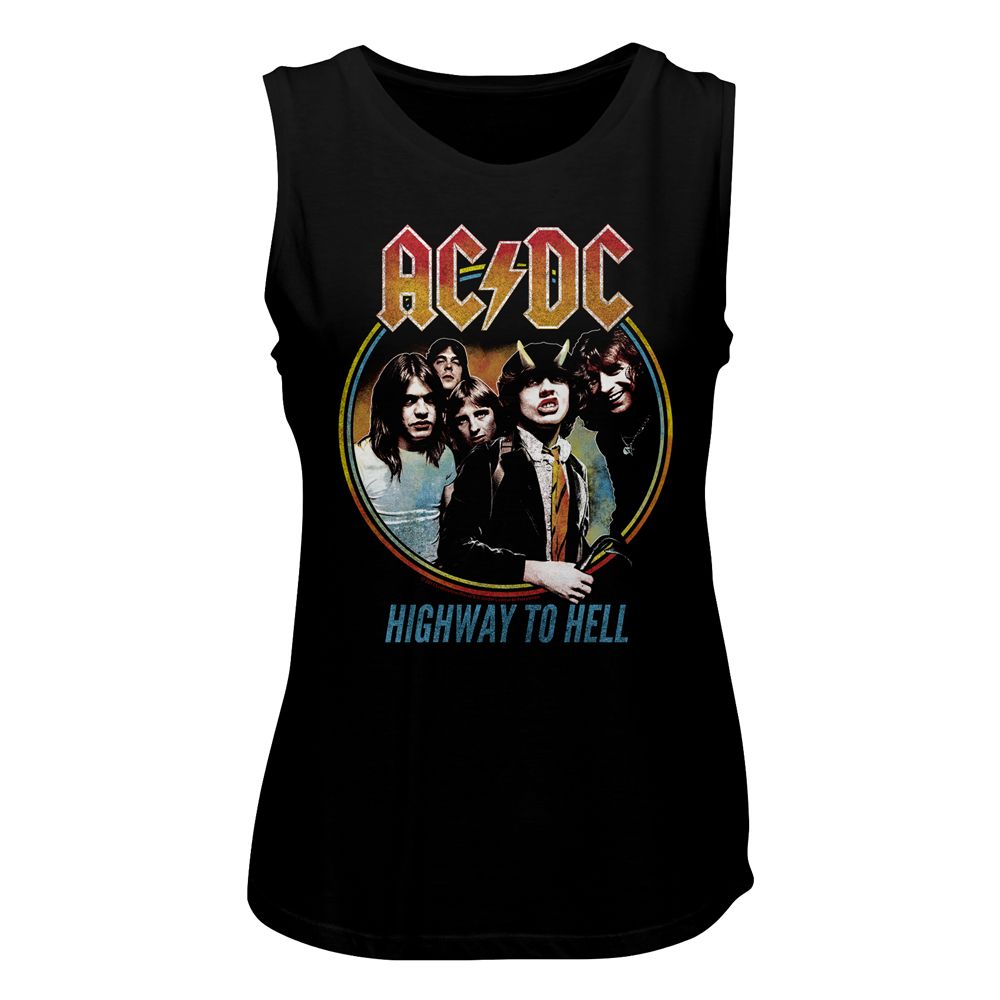 AC/DC - HIGHWAY TO HELL TRICOLOR LADIES SHIRT