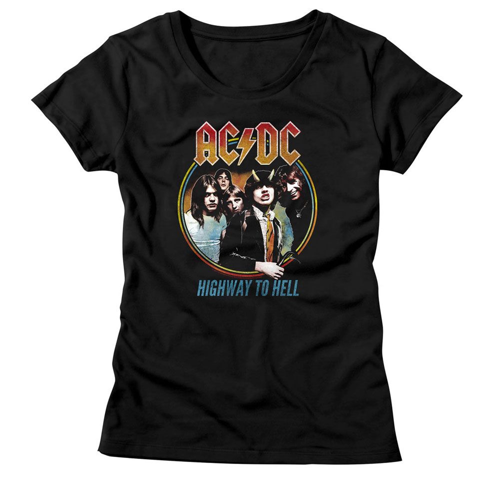 AC/DC - HIGHWAY TO HELL TRICOLOR LADIES SHIRT