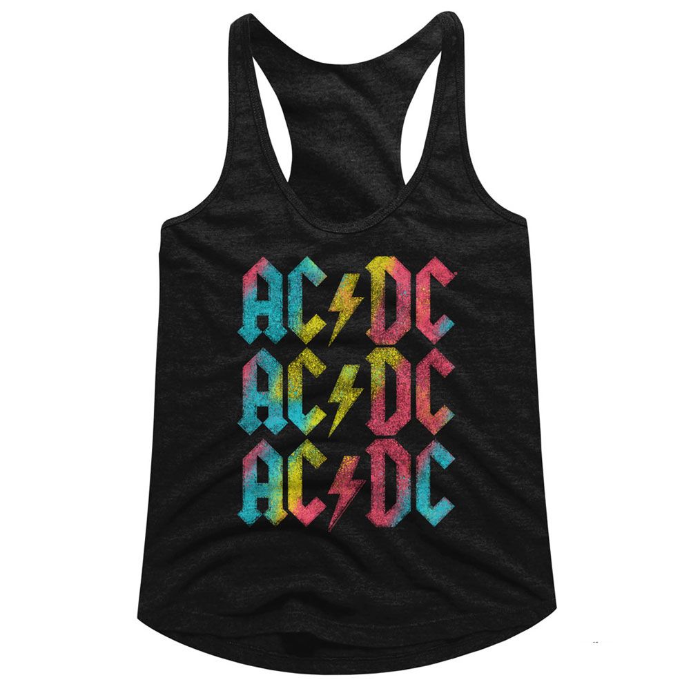 AC/DC - RAINBOW REPEAT LADIES SHIRT