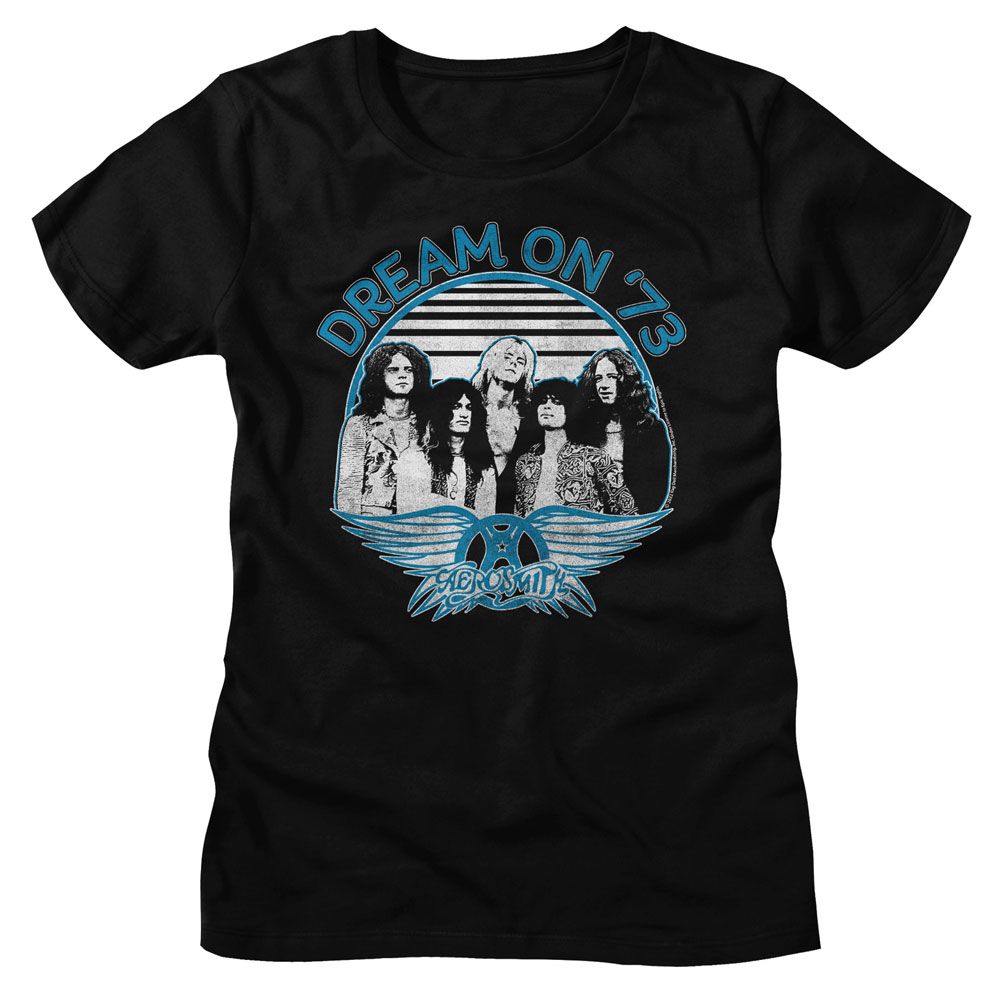 AEROSMITH - DREAM ON BLUE WHITE LADIES SHIRT