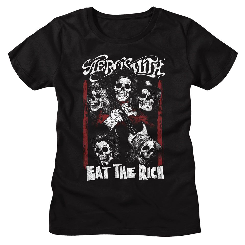 AEROSMITH - EAT THE RICH SKULL LADIES SHIRT