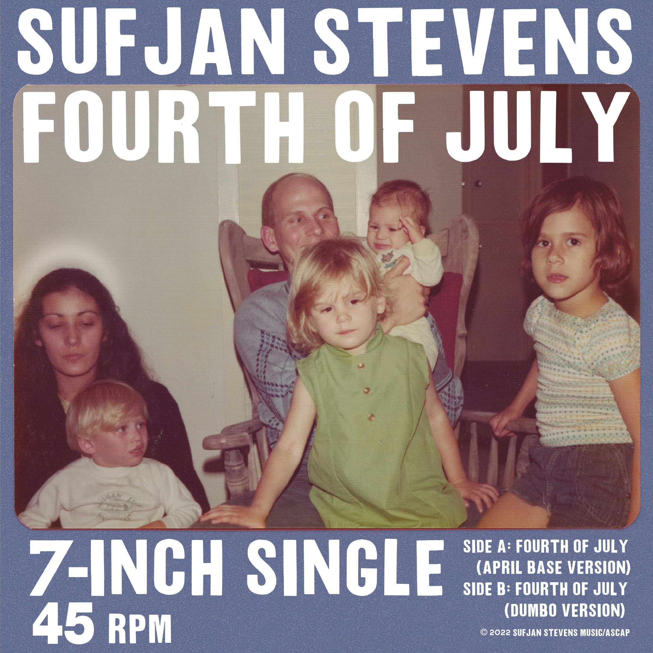 SUFJAN STEVENS 'FOURTH OF JULY' 7" SINGLE - OPAQUE RED