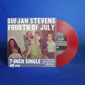 SUFJAN STEVENS 'FOURTH OF JULY' 7" SINGLE - OPAQUE RED