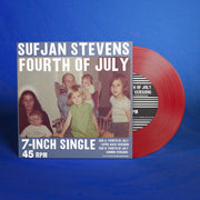 SUFJAN STEVENS 'FOURTH OF JULY' 7" SINGLE - OPAQUE RED