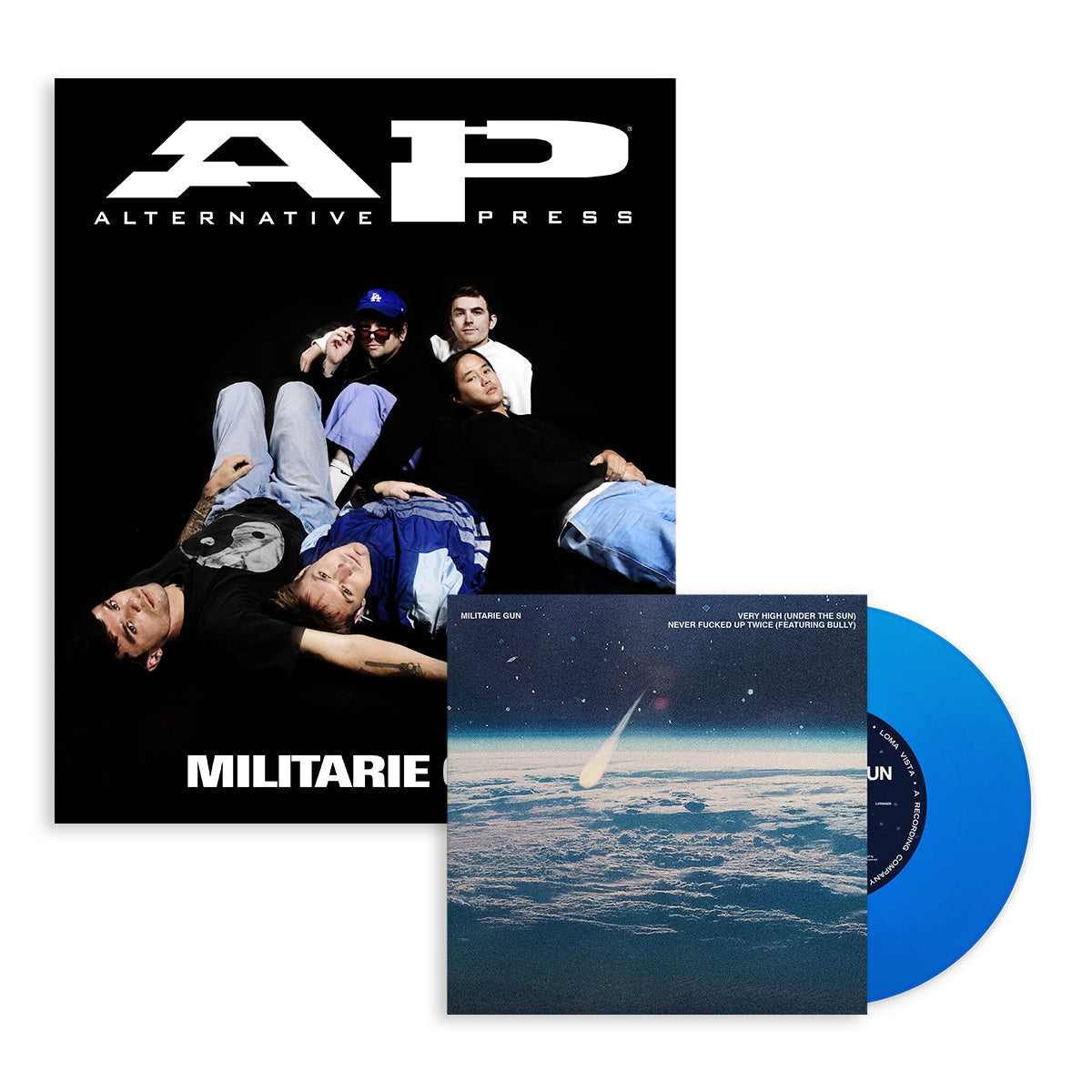 ALTERNATIVE PRESS WINTER 2023 ISSUE FEATURING MILITARIE GUN + 'MILITARE GUN' 7" - EXCLUSIVE - LTD. 500 - BLUE TRANSPARENT