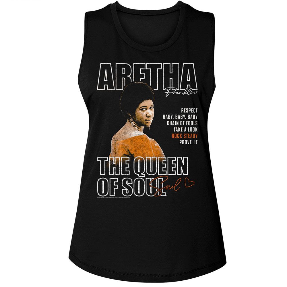 ARETHA - FRANKLIN QUEEN OF SOUL LADIES SHIRT