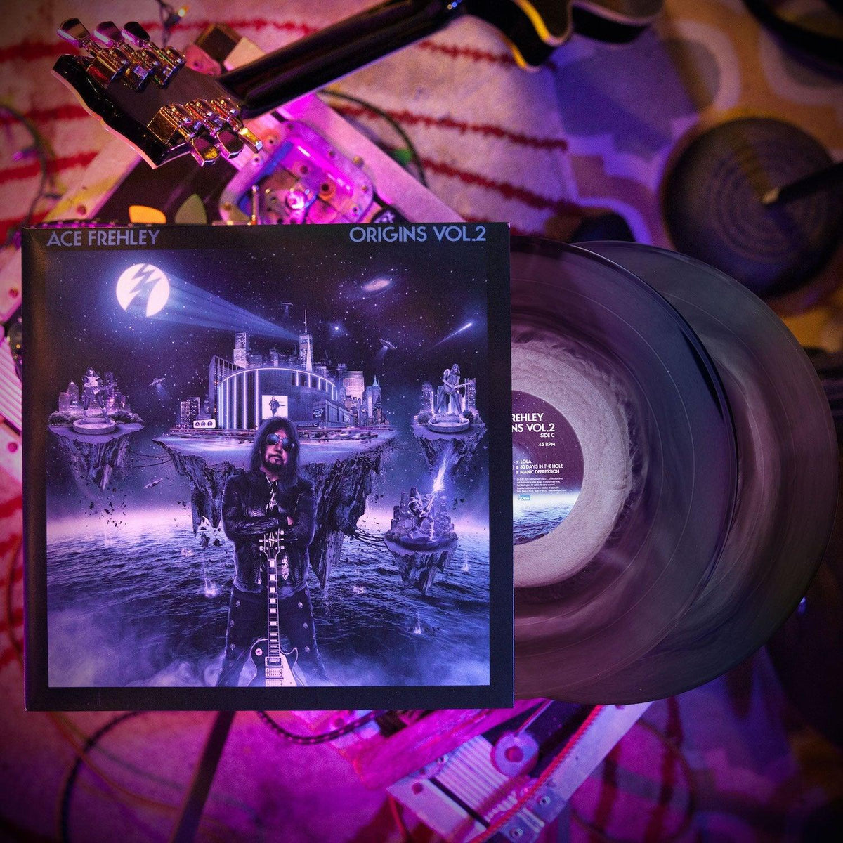 ACE FREHLEY 'ORIGINS VOL. 2' LP (Silver Black Ice Vinyl)