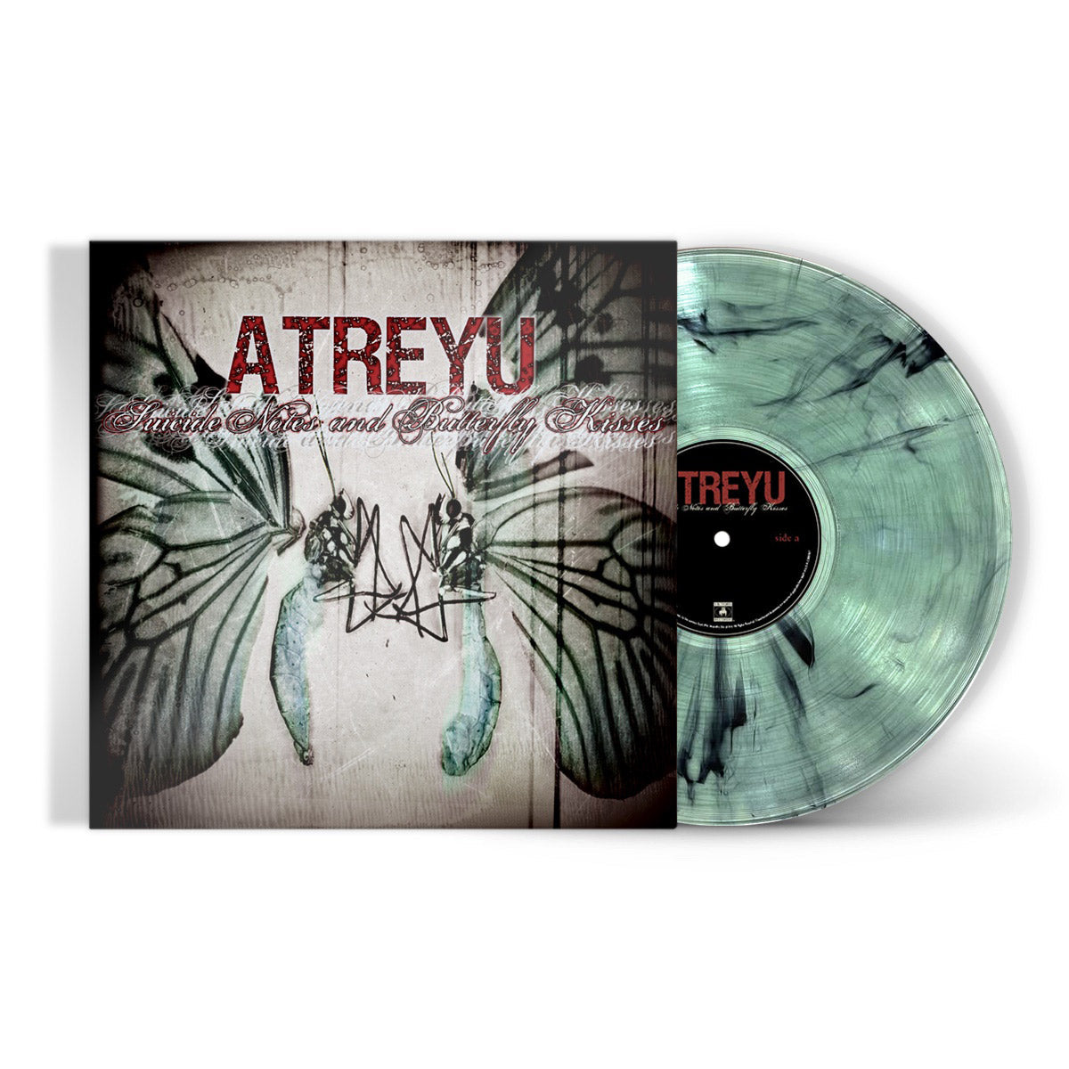 ATREYU ‘SUICIDE NOTES AND BUTTERFLY KISSES’ LP - EXCLUSIVE - LTD. 300 - COKE BOTTLE CLEAR/BLACK SWIRL