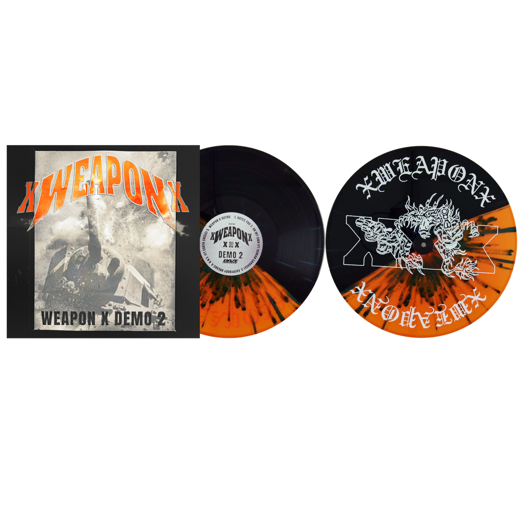 XWEAPONX'WEAPON X DEMO 2' EP - EXCLUSIVE - LTD. 150 - CLEAR ORANGE/BLACK/DARK BLUE SPLATTER/SILK SCREENED B-SIDE