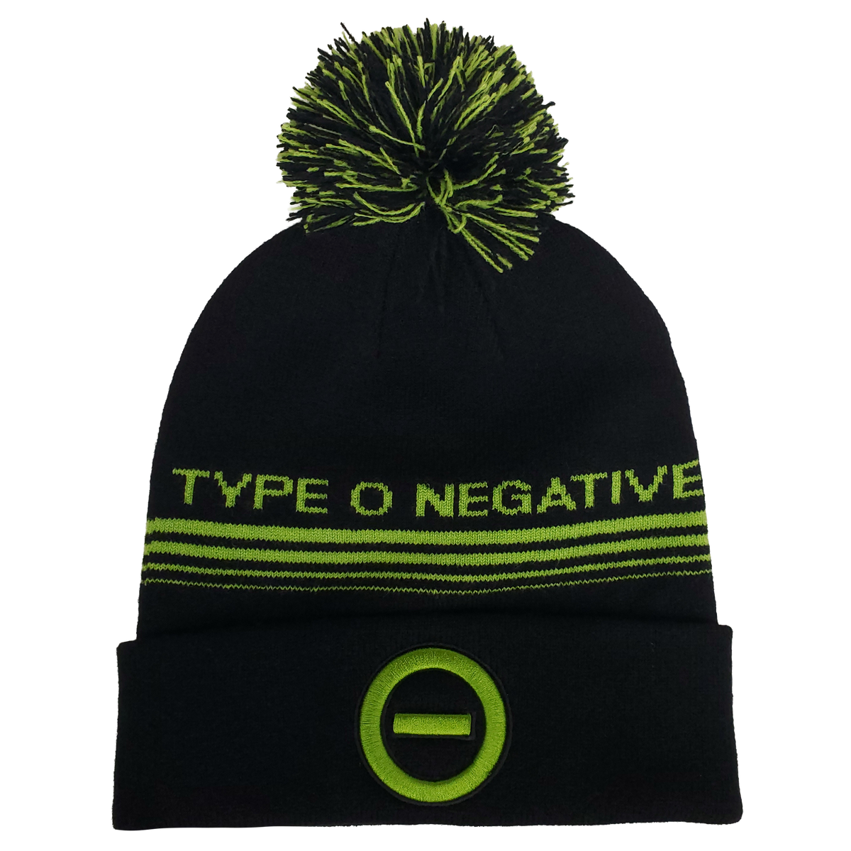 TYPE O NEGATIVE JACQUARD 1X1 RIBBED POM KNIT HAT