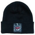 SLAYER EAGLE PATCH 1X1 RIBBED BLACK ACRYLIC KNIT HAT
