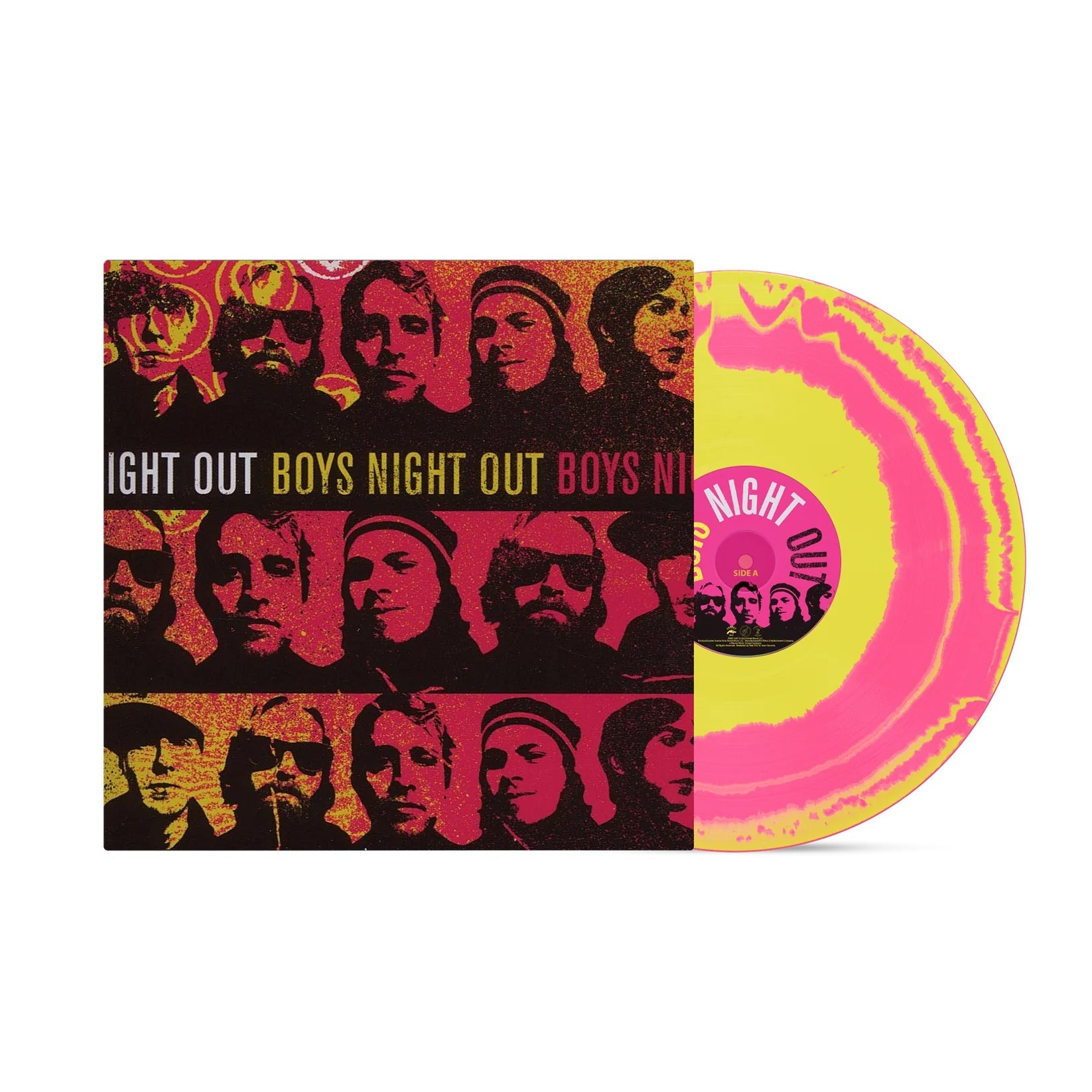 BOYS NIGHT OUT 'SELF-TITLED' LP - HOT PINK/CANARY YELLOW