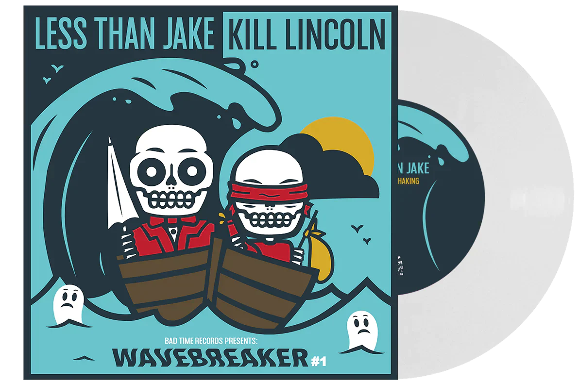 LESS THAN JAKE / KILL LINCOLN'WAVEBREAKER #1' 7" EP - EXCLUSIVE - LTD. 200 - MILKY CLEAR