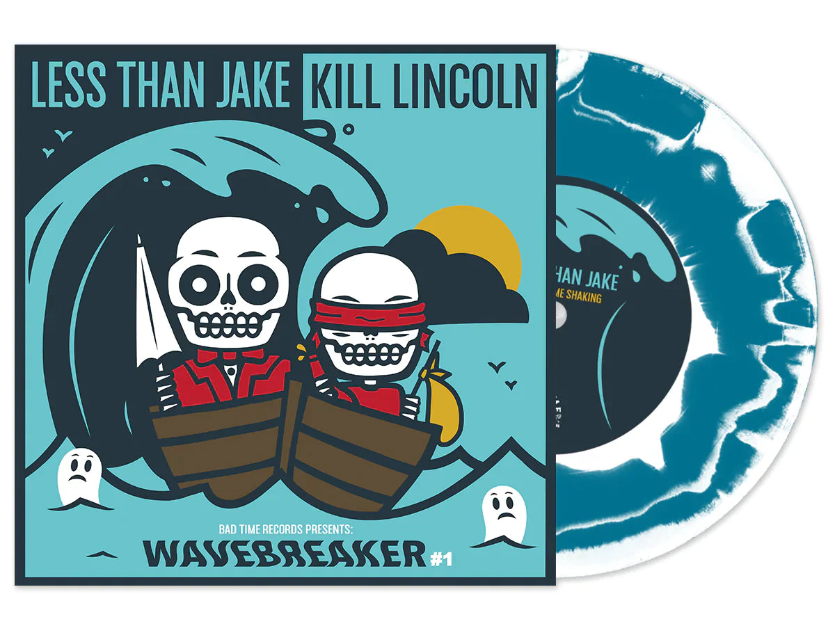 LESS THAN JAKE / KILL LINCOLN'WAVEBREAKER #1' 7" EP - AQUA BLUE/WHITE/SWIRL