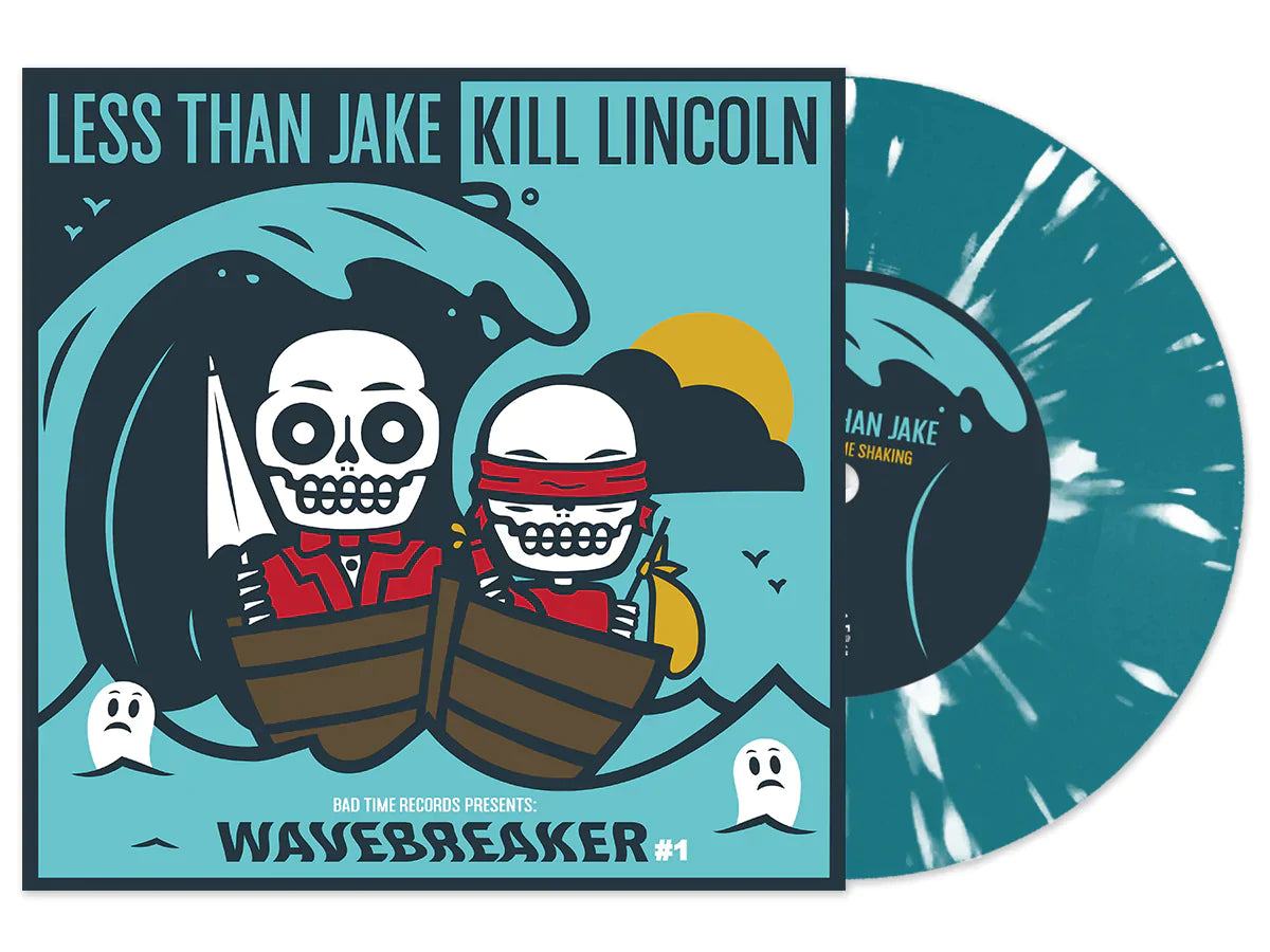LESS THAN JAKE / KILL LINCOLN'WAVEBREAKER #1' 7" EP - SEA BLUE/WHITE/SPLATTER