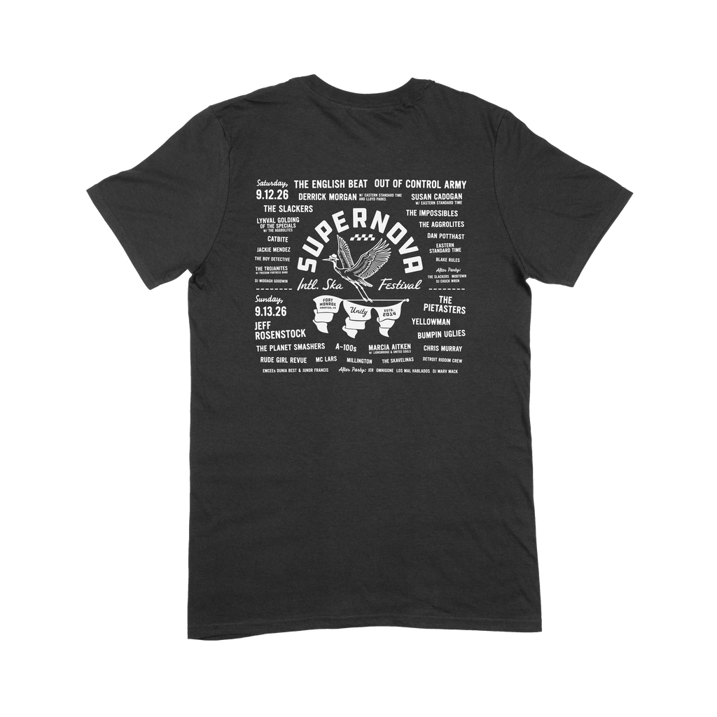 SUPERNOVA GREAT HERON BLACK TEE WITH LINE-UP
