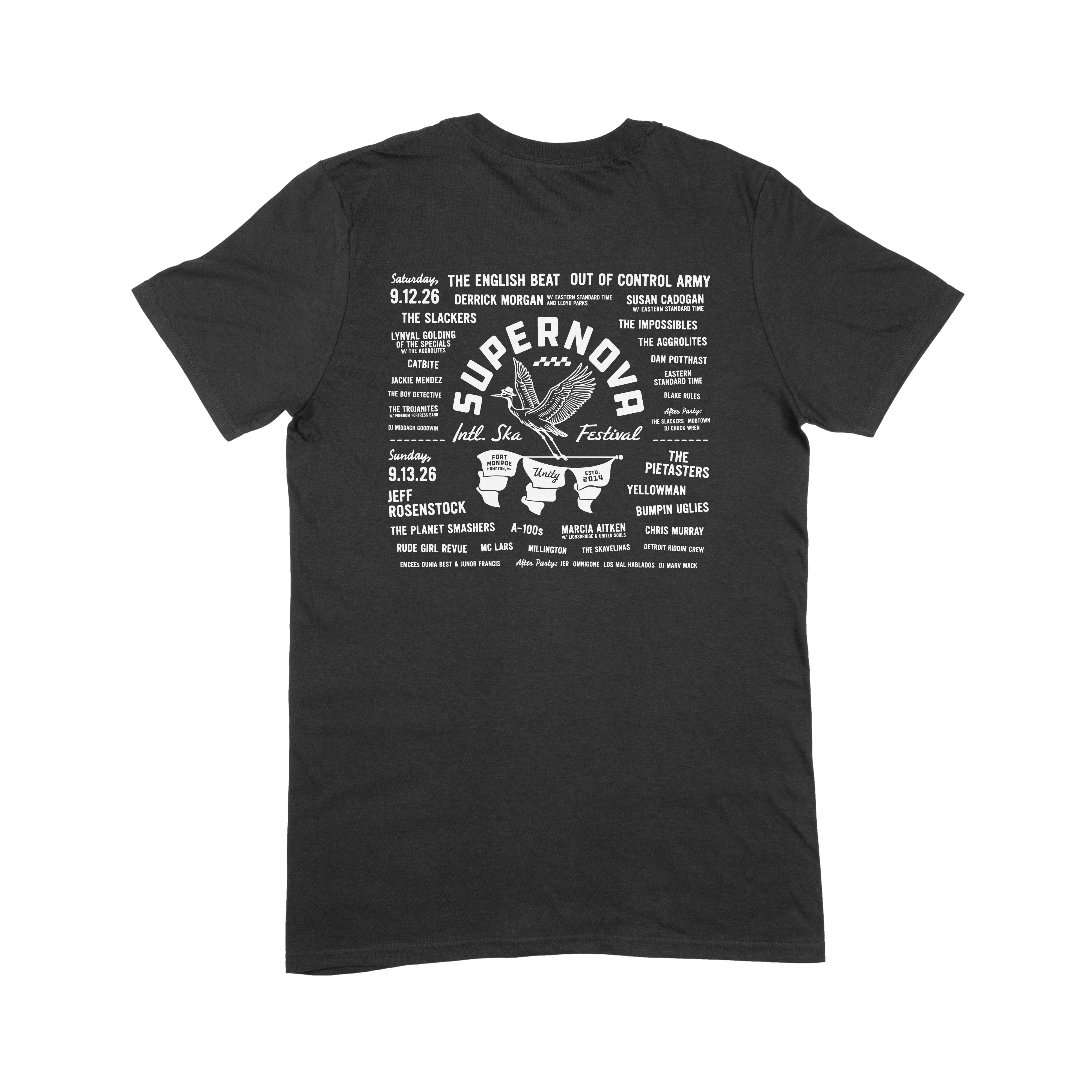 SUPERNOVA GREAT HERON BLACK TEE WITH LINE-UP