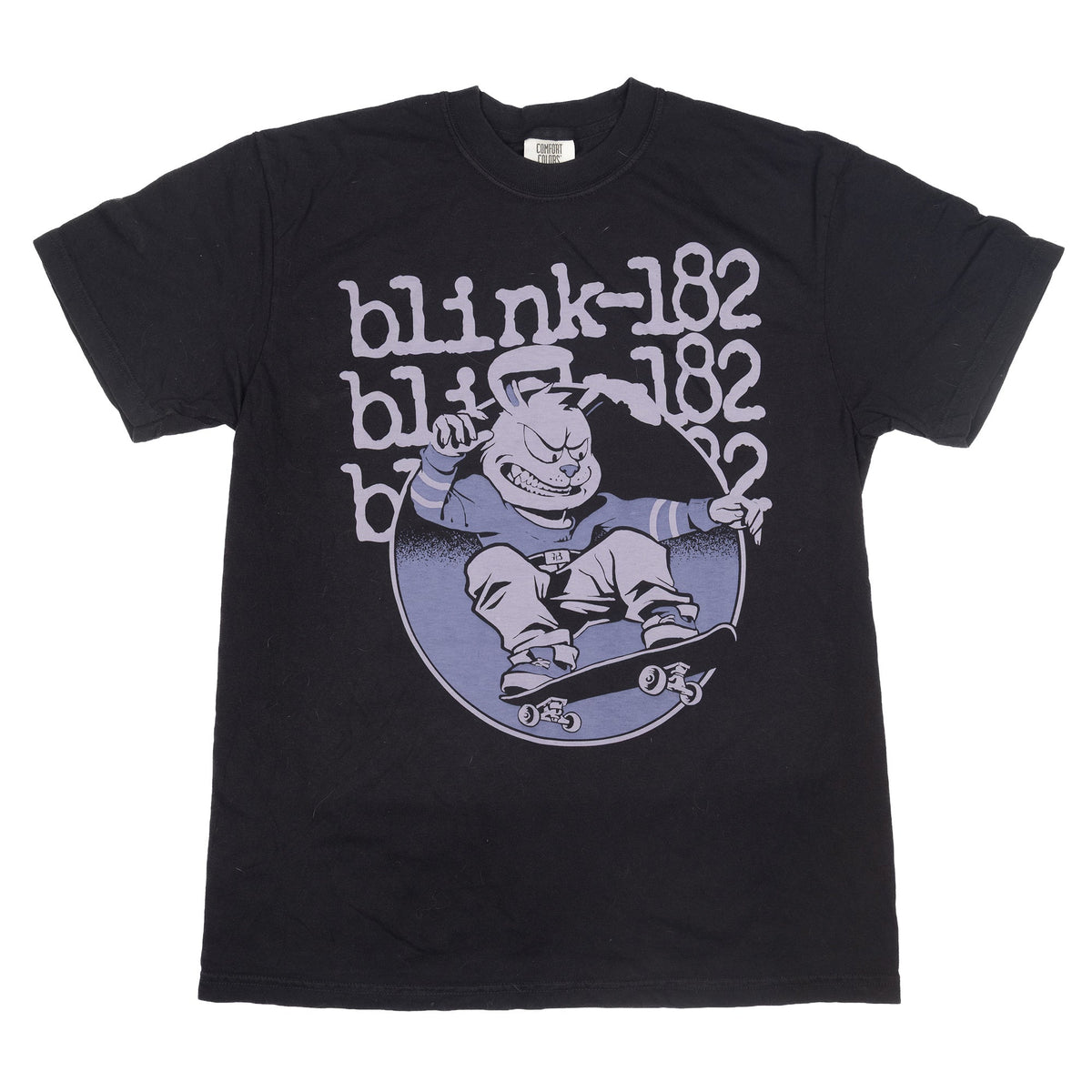 BLINK 182 SKATING RABBIT BLACK ADULT T-SHIRT