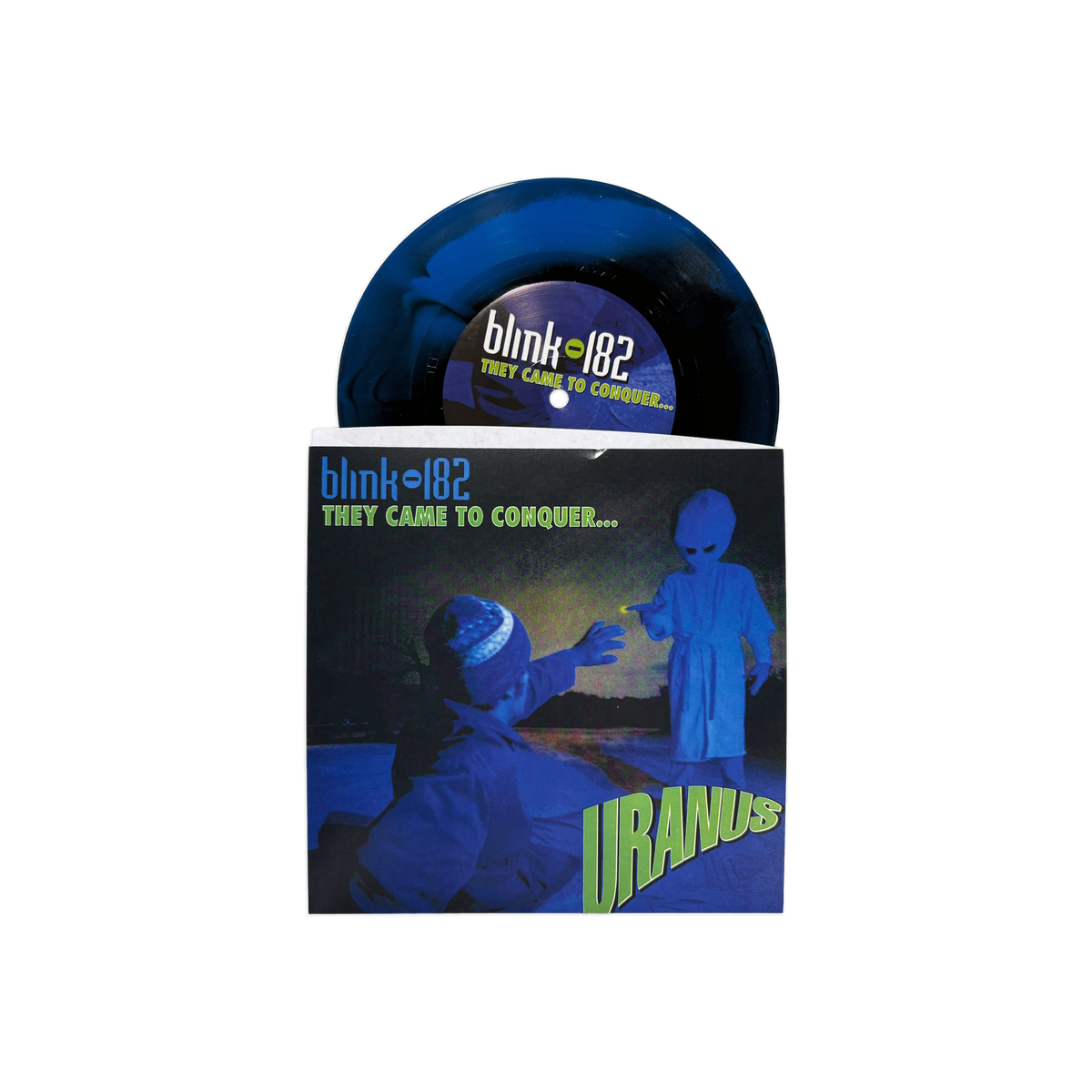 BLINK 182 'THEY CAME TO CONQUER URANUS' 7" - EXCLUSIVE - LTD. 250 - BLUE/BLACK/SWIRL