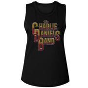 CHARLIE DANIELS BAND - CDB VINTAGE STYLE LOGO LADIES SHIRT